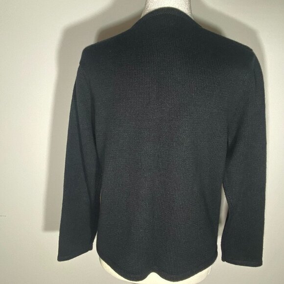 Crystal Kobe Black “Red Hat” Cardigan Size Petite Medium - Picture 3 of 7